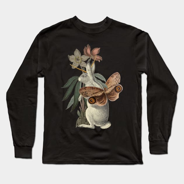 Papilio Jackalope Long Sleeve T-Shirt by Black Rabbit Curiosities 